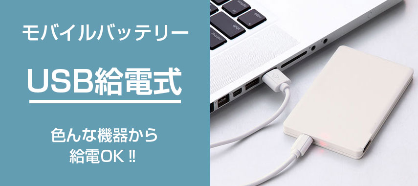 モバイルバッテリー USB給電式 色んな機器から給電OK‼