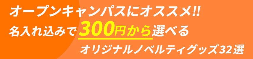 オープンキャンパス向けの展示会にオススメ‼ 名入れ込みで300円から選べるオリジナルノベルティグッズ32選